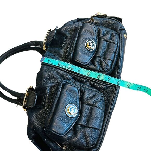 Michael Kors Black Soft Black Leather & Gold Hardware Satchel - Picture 10 of 13